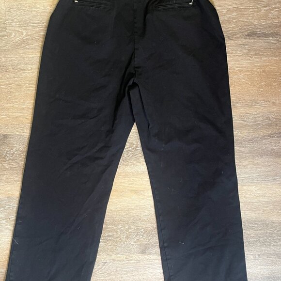 Chico's Mid Rise Black Slacks Size 8 Flat Front Dress Pants 30" Inseam - Picture 2 of 7